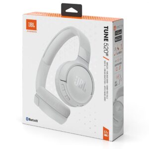 Casque Bluetooth JBL TUNE 520 – Son Pure Bass, connexion multipoint, coussinets confortables – Blanc